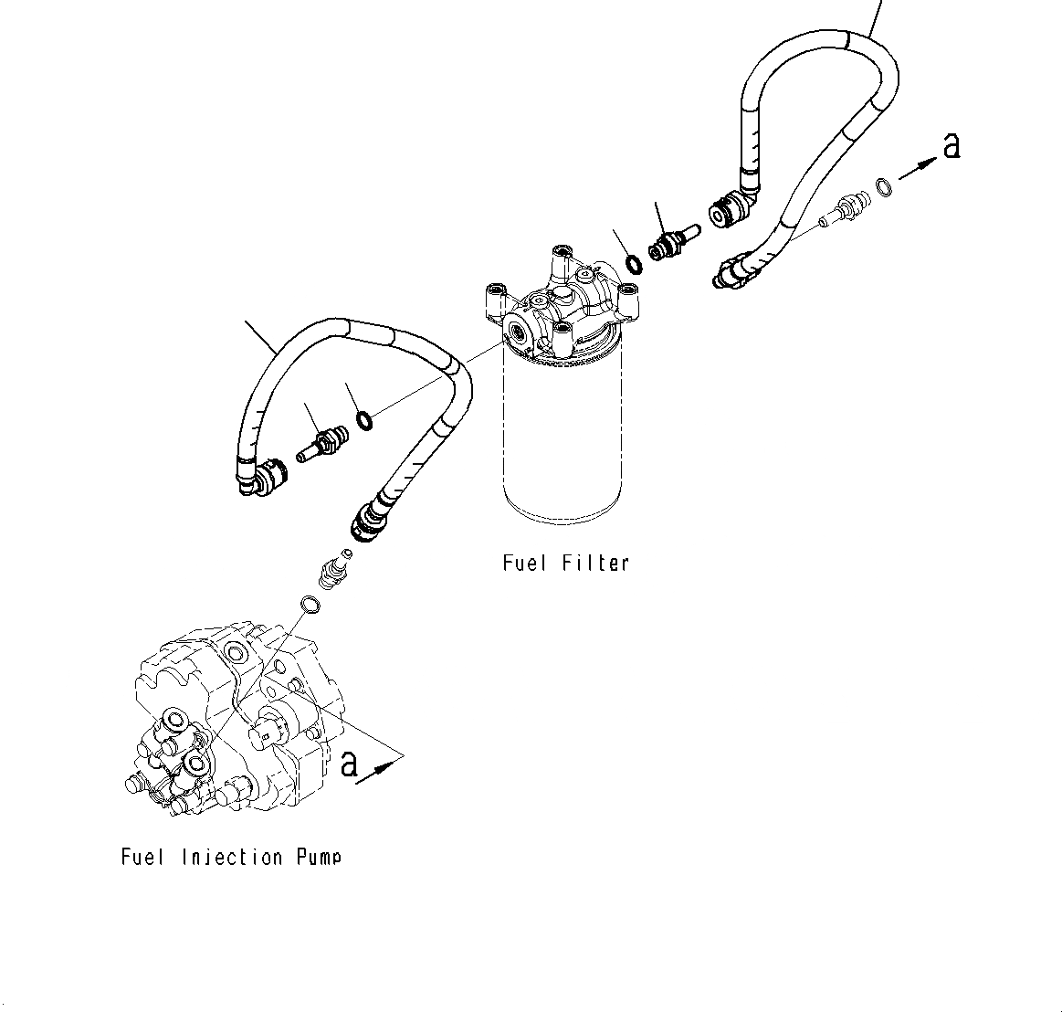 Схема запчастей Komatsu PC200-8M0 - ТРУБЫ ТОПЛ. ФИЛЬТРА A