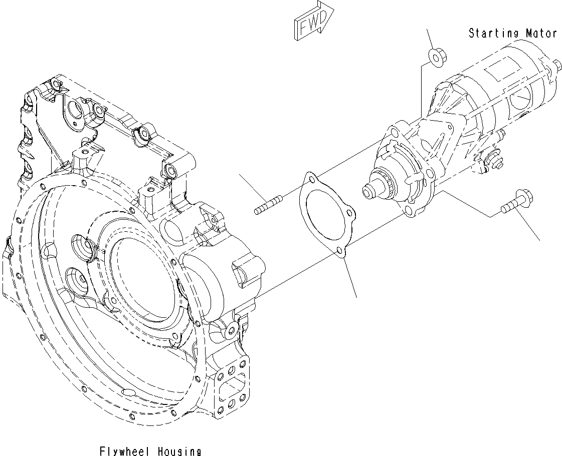 Схема запчастей Komatsu PC200-8M0 - КРЕПЛЕНИЕ СТАРТЕРА (.KW) A