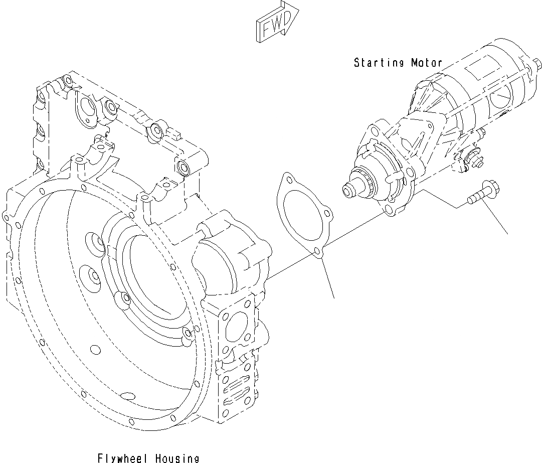 Схема запчастей Komatsu PC200-8M0 - КРЕПЛЕНИЕ СТАРТЕРА (.KW) A