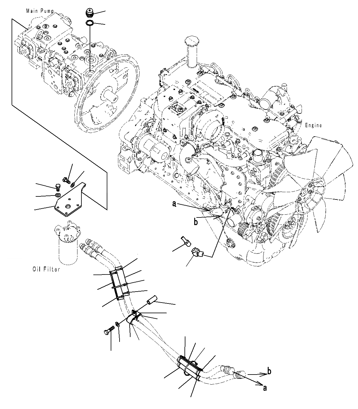 Схема запчастей Komatsu PC200-8M0 - ДЕМПФЕР(/) B