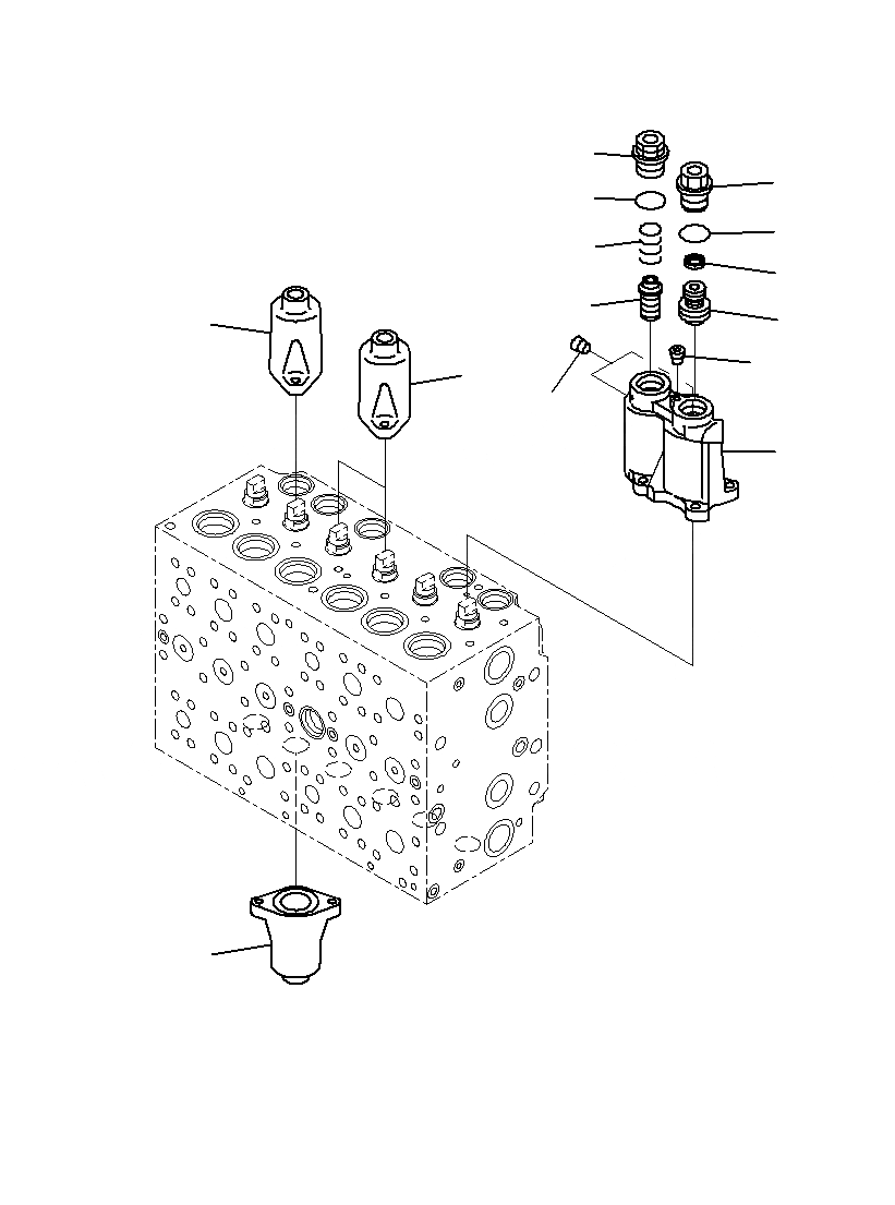 Схема запчастей Komatsu PC200-8M0 - ОСНОВН. УПРАВЛЯЮЩ. КЛАПАН(ВНУТР. ЧАСТИ)(/7) H