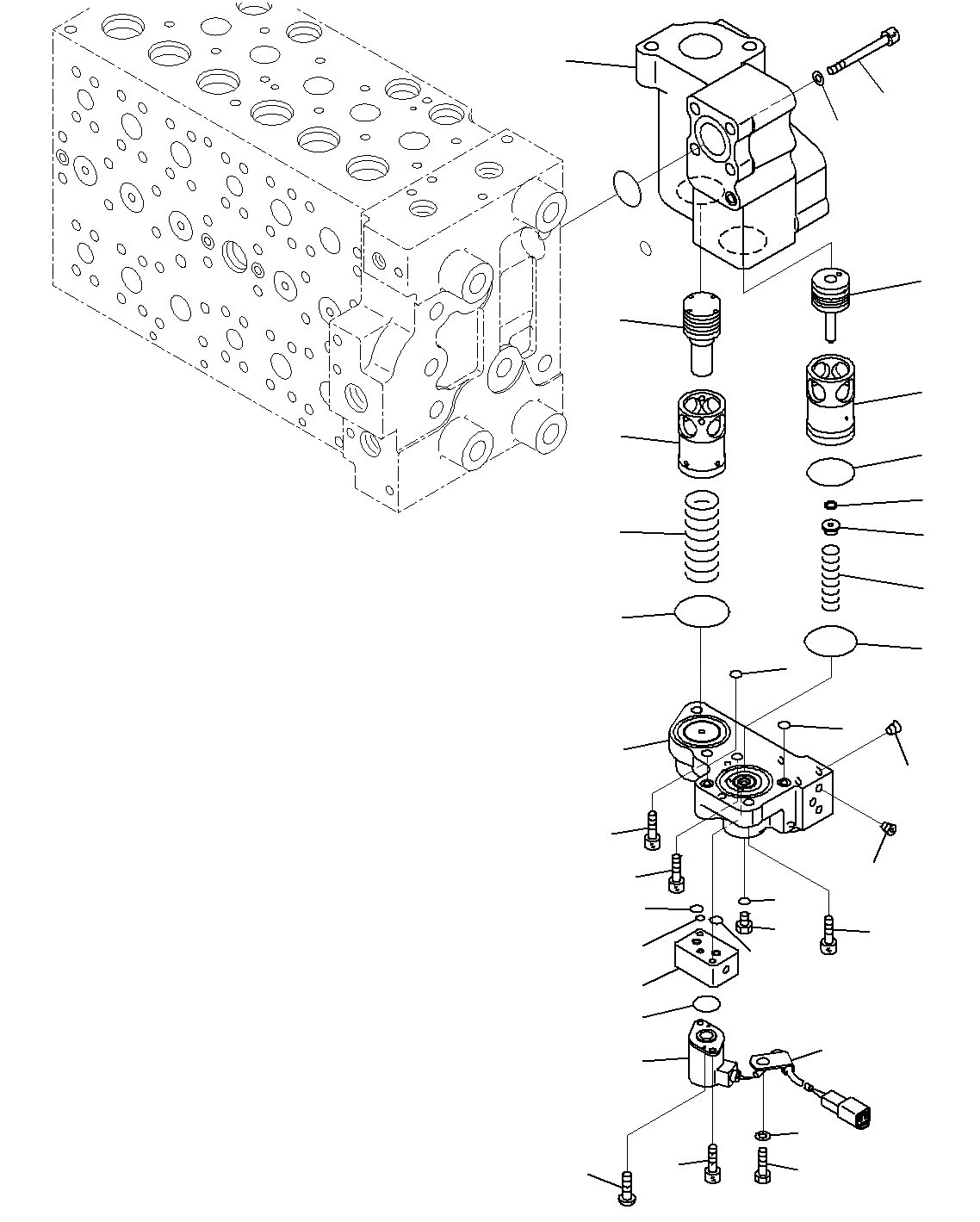 Схема запчастей Komatsu PC200-8M0 - ОСНОВН. УПРАВЛЯЮЩ. КЛАПАН(ВНУТР. ЧАСТИ)(/7) H