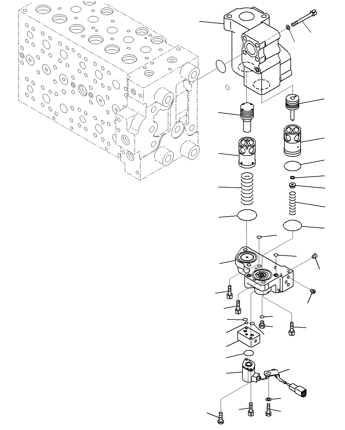 Схема запчастей Komatsu PC200-8M0 - ОСНОВН. УПРАВЛЯЮЩ. КЛАПАН(ВНУТР. ЧАСТИ)(/)(-АКТУАТОР) H