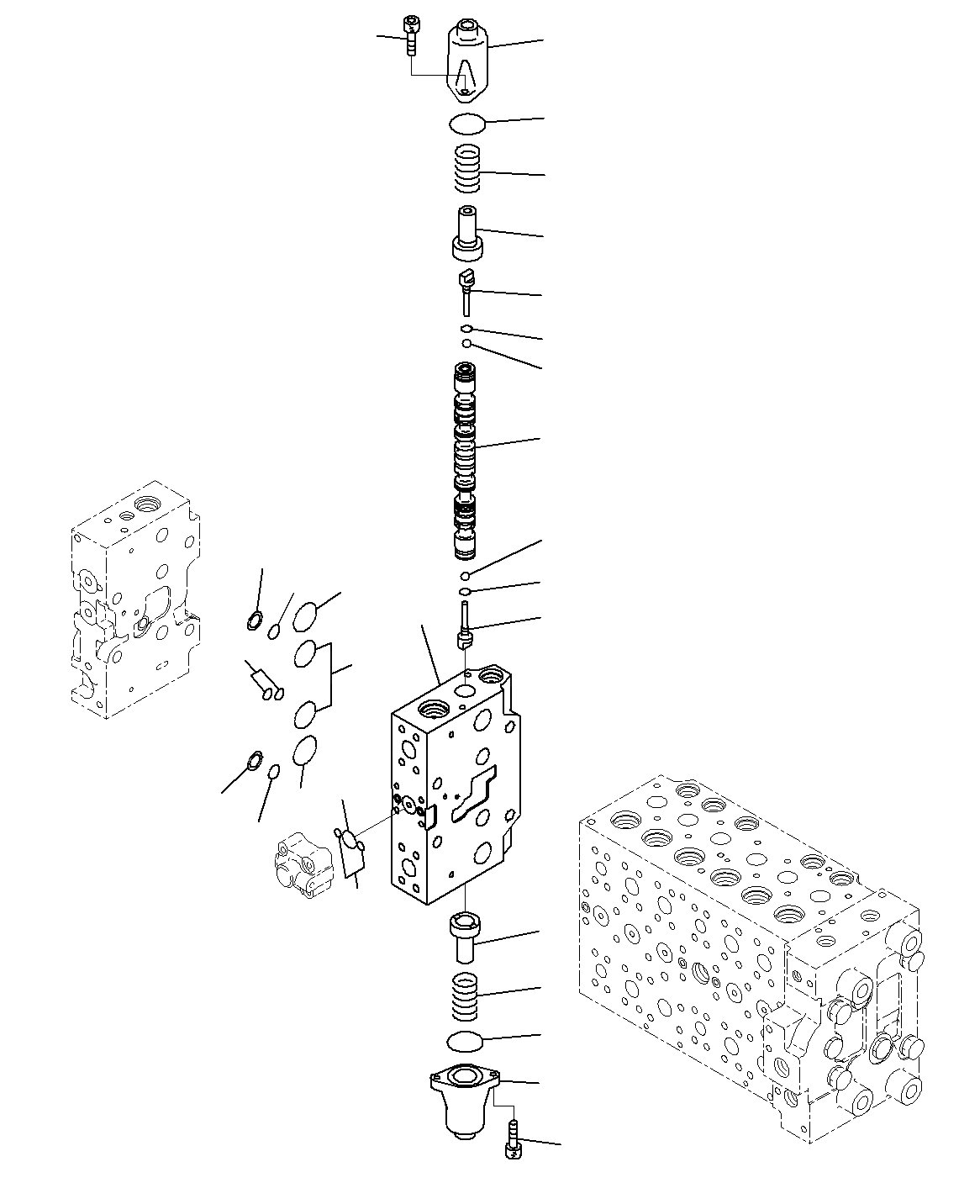 Схема запчастей Komatsu PC200-8M0 - ОСНОВН. УПРАВЛЯЮЩ. КЛАПАН(ВНУТР. ЧАСТИ)(7/)(-АКТУАТОР) H