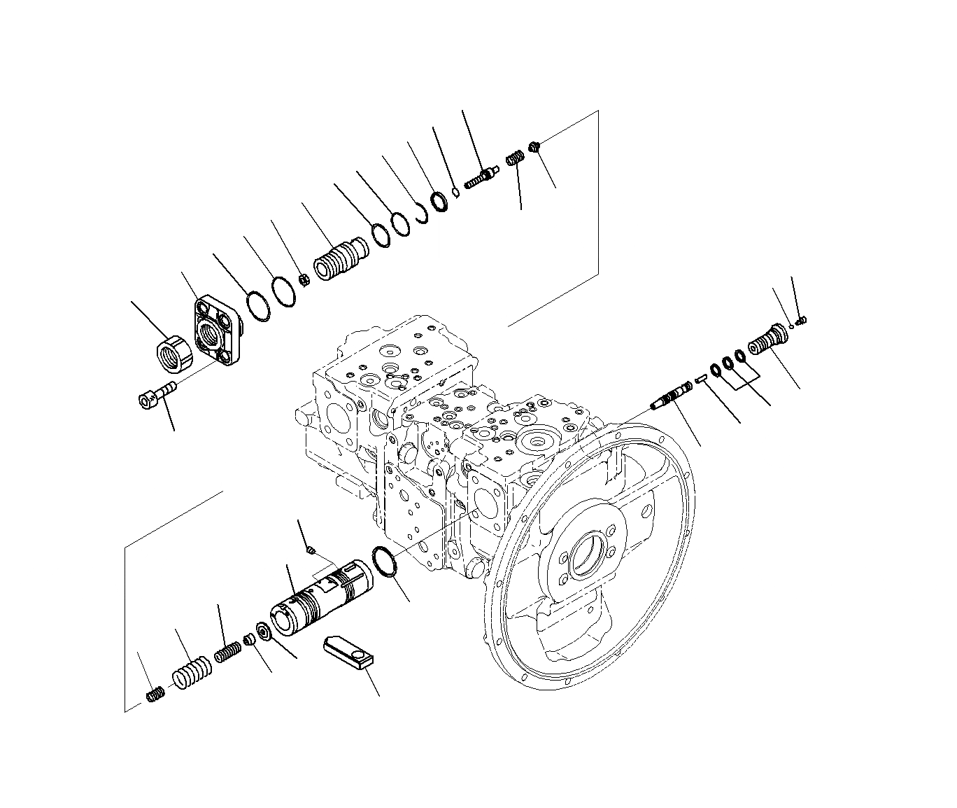 Схема запчастей Komatsu PC200-8M0 - ОСНОВН. НАСОС(ВНУТР. ЧАСТИ)(/) H