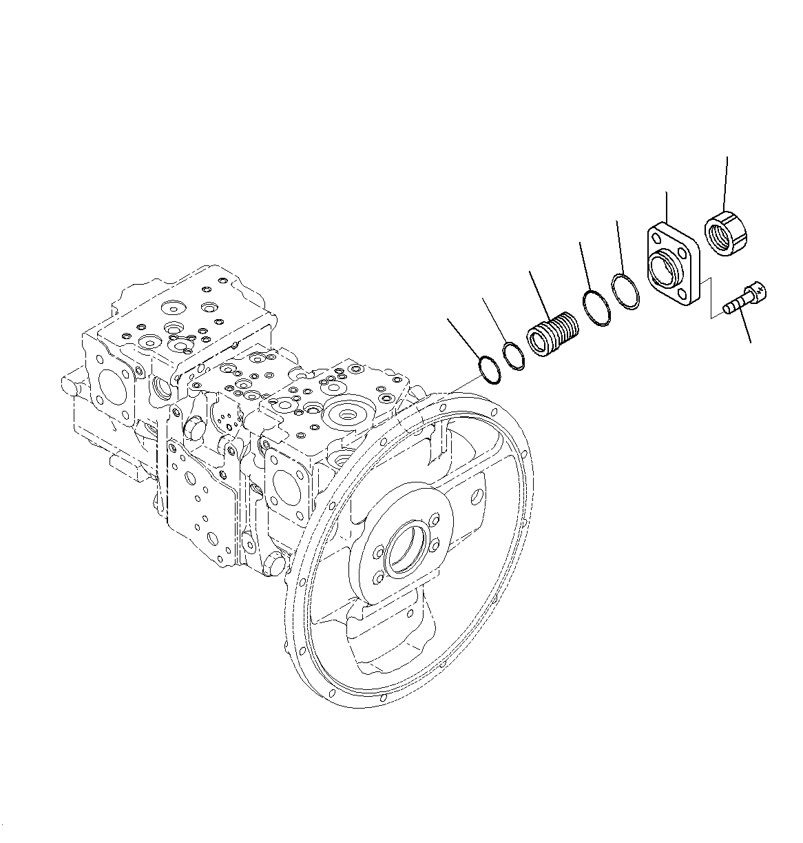 Схема запчастей Komatsu PC200-8M0 - ОСНОВН. НАСОС(ВНУТР. ЧАСТИ)(/) H