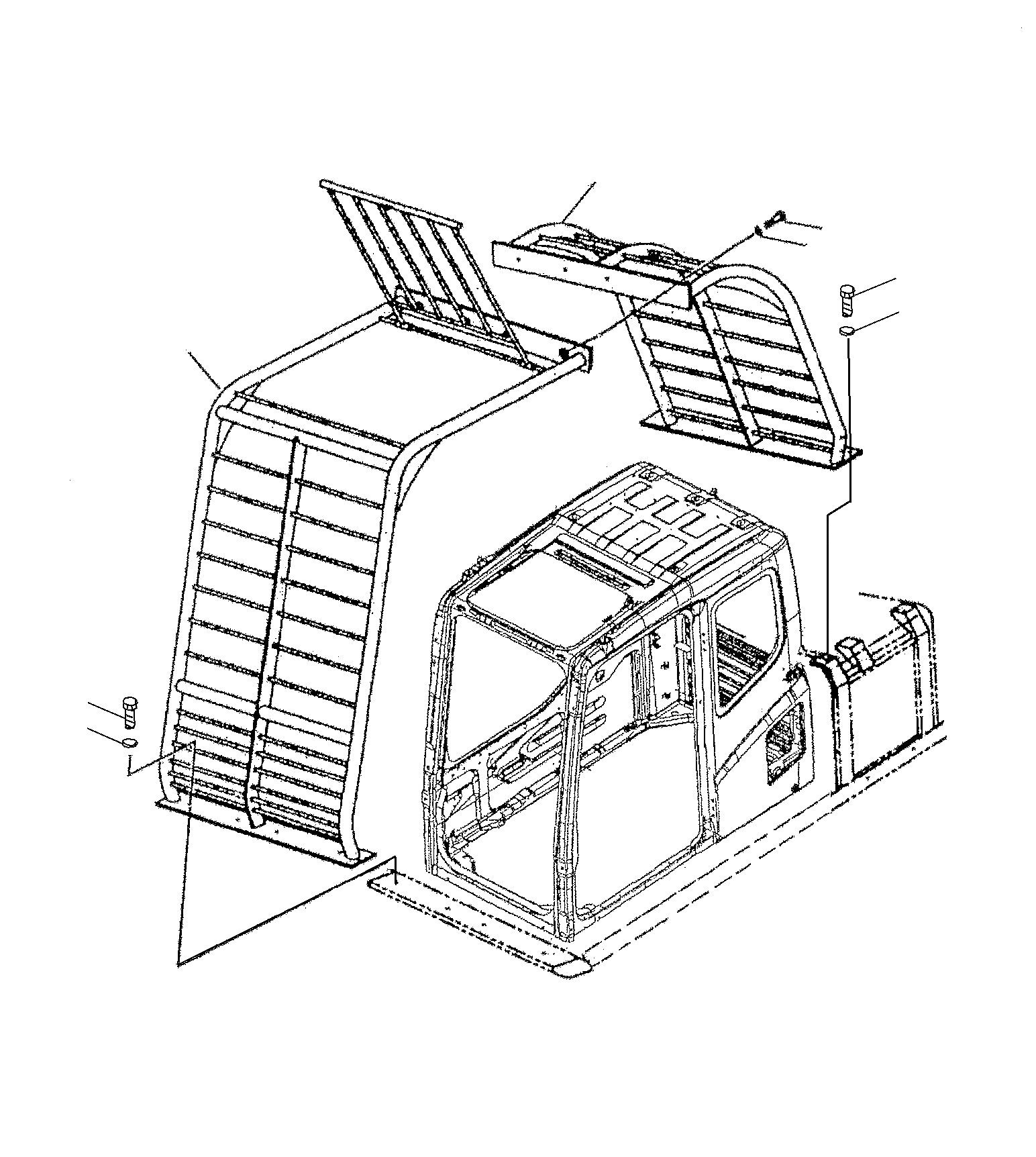 Схема запчастей Komatsu PC200-8M0 - КАБИНА ЧАСТИ КОРПУСА(LOGGING) K