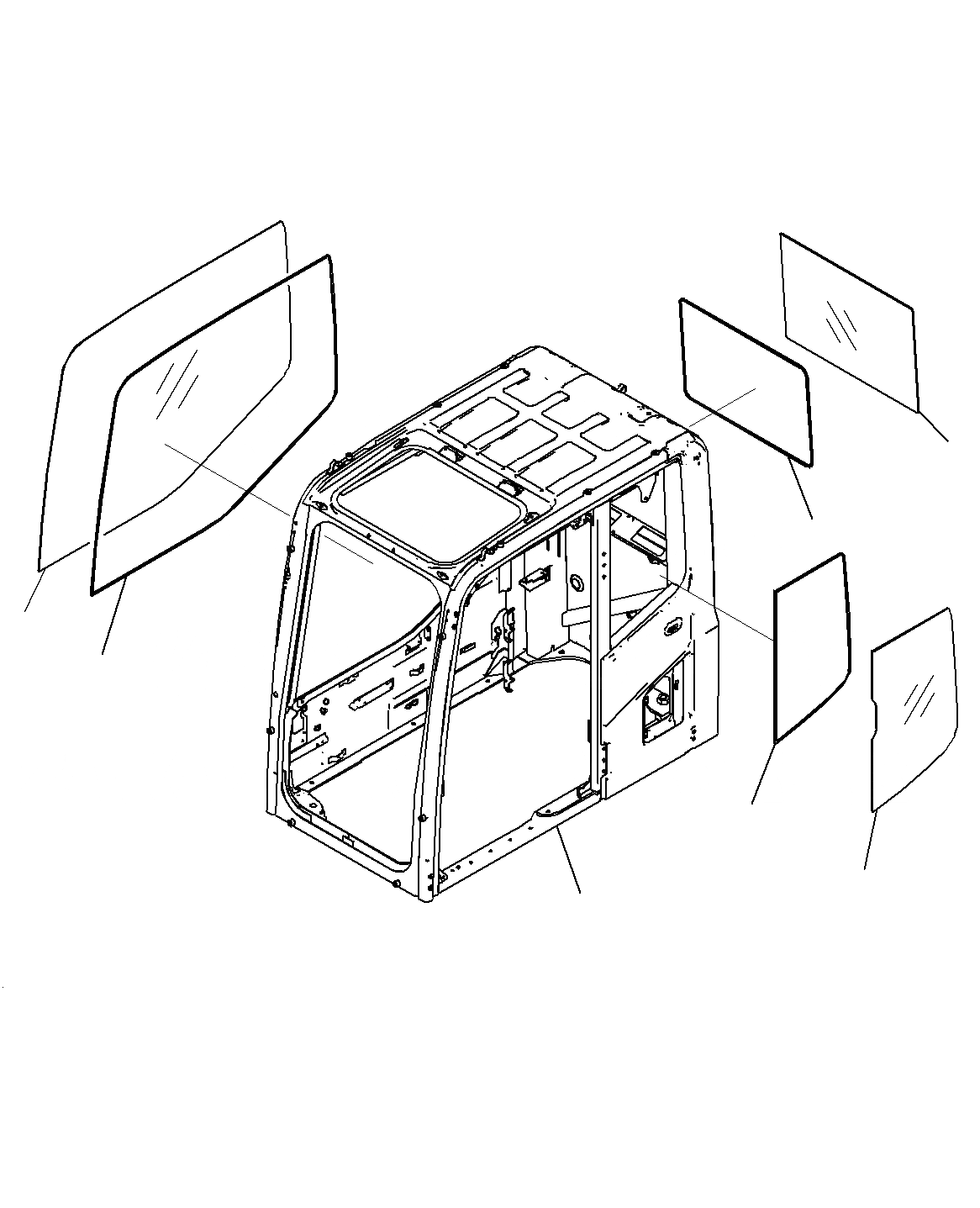 Схема запчастей Komatsu PC200-8M0 - КАБИНА(КОРПУС КАБИНЫ И ОКНА) K