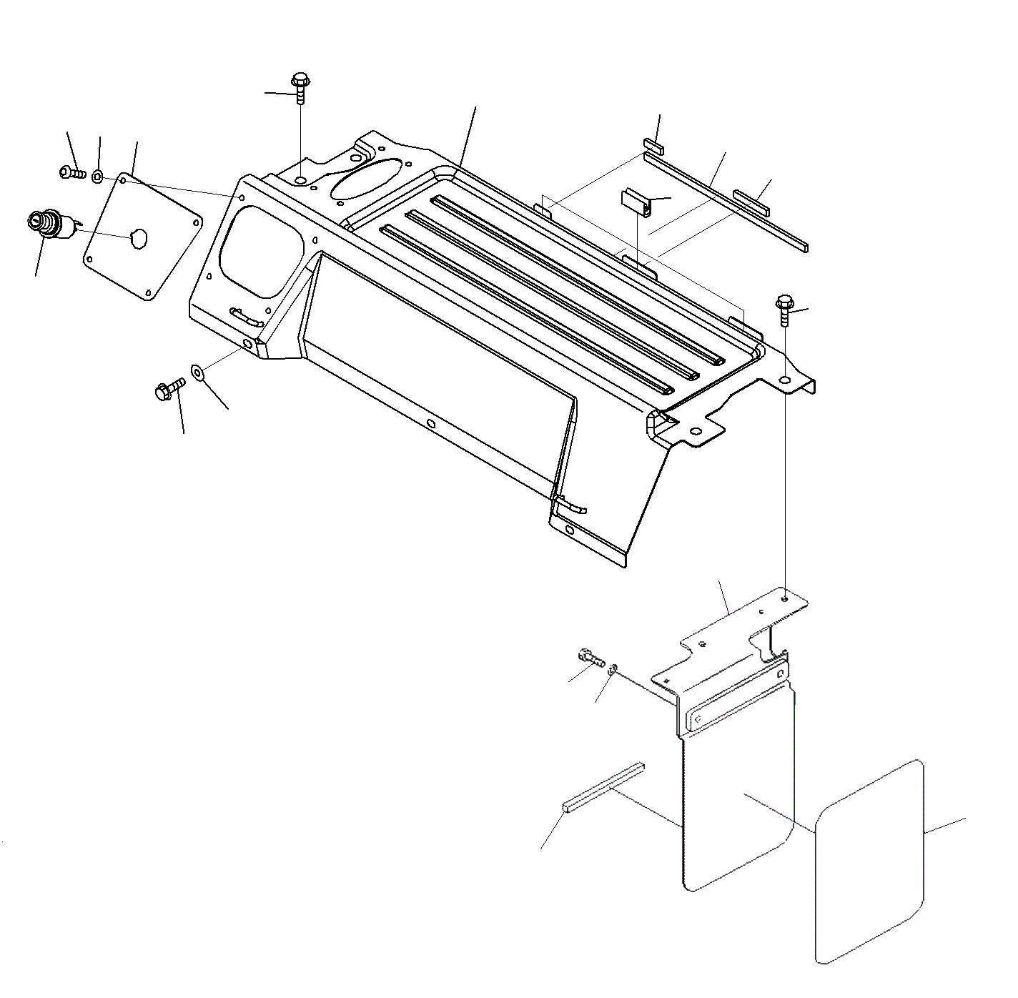 Схема запчастей Komatsu PC200-8M0 - КАБИНА(LUGGAGE ПЛАСТИНА И CIGARETTE LIGHTER)(AC LESS)(J9-UP) K