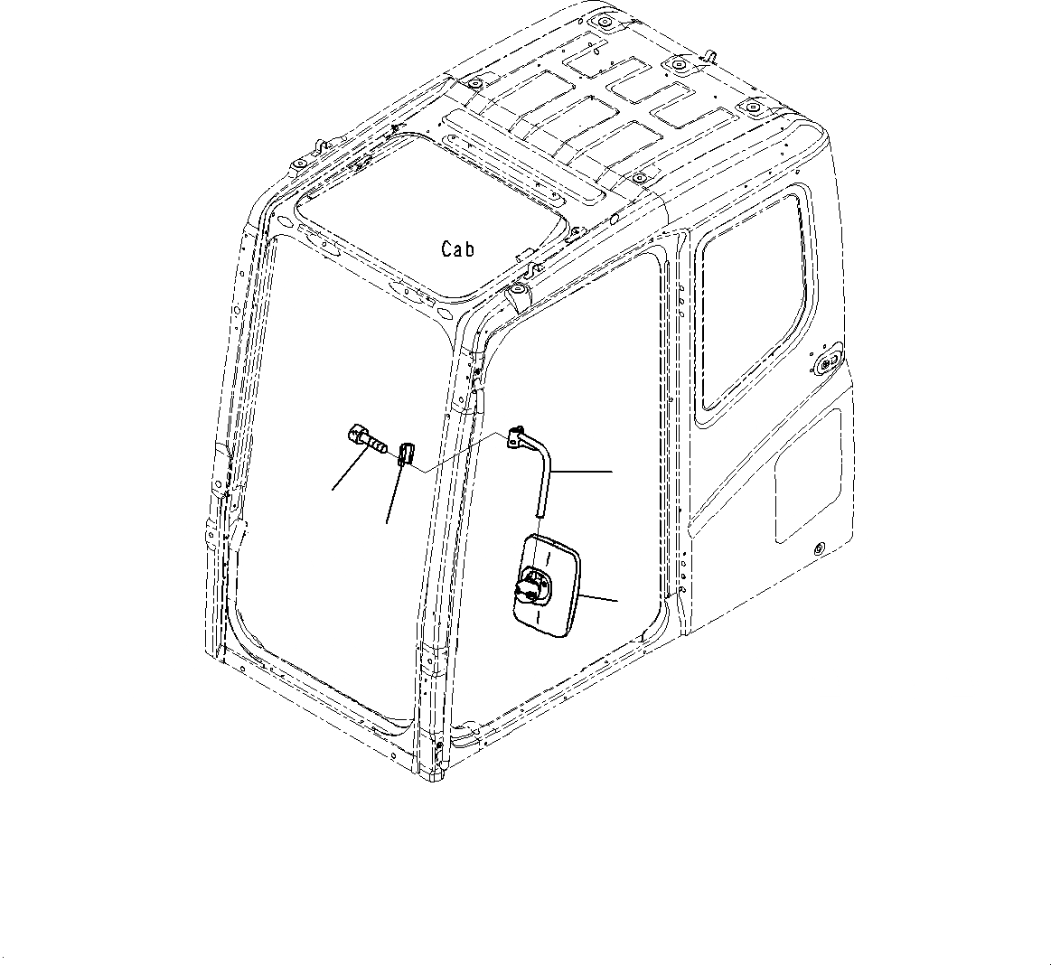 Схема запчастей Komatsu PC200-8M0 - ЗЕРКАЛА ЗАДН. ВИДАL.H M