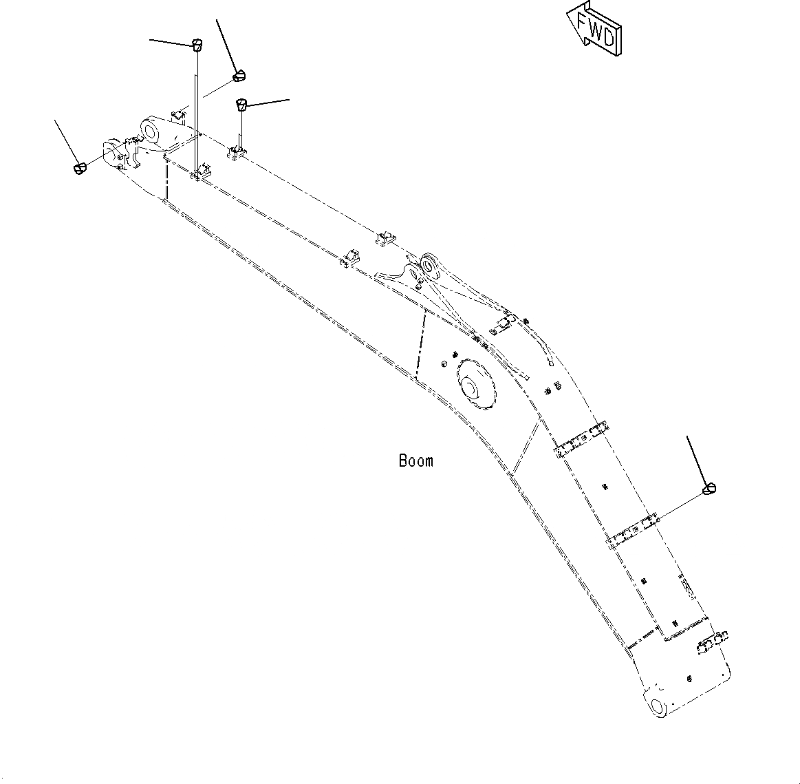 Схема запчастей Komatsu PC200-8M0 - СТРЕЛА (ATTACHEMENT ЗАГЛУШКА) ( H) T