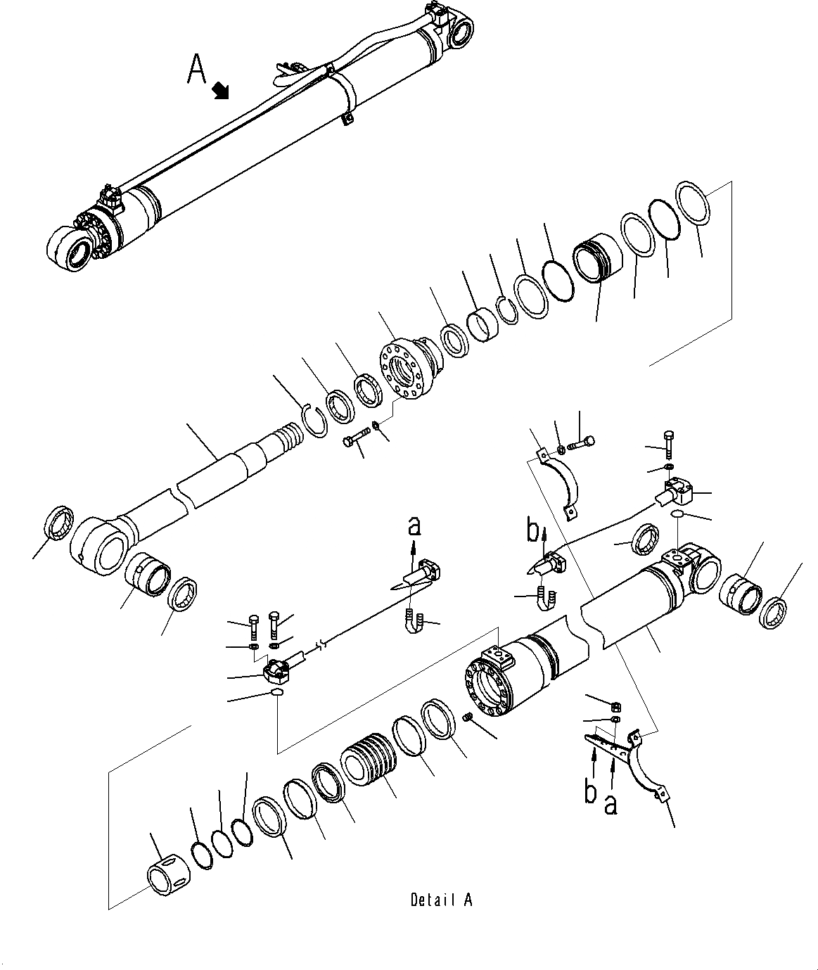 Схема запчастей Komatsu PC200-8M0 - ЦИЛИНДР СТРЕЛЫ, L.H ( H) T