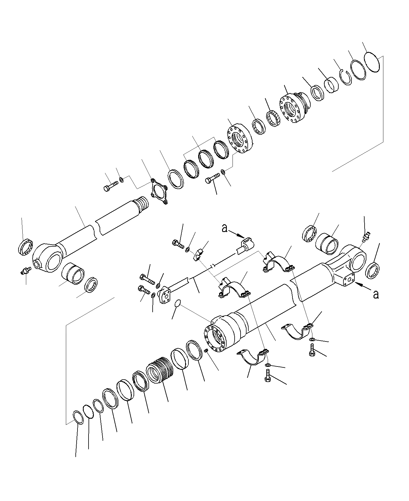 Схема запчастей Komatsu PC200-8M0 - РУКОЯТЬ (ВНУТР. ЧАСТИ, ЦИЛИНДР КОВША)(.9M) T