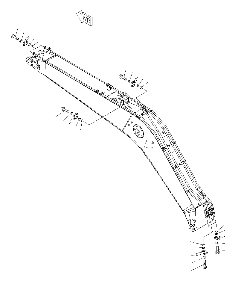 Схема запчастей Komatsu PC200-8M0 - ЭЛЕМЕНТЫ (СТРЕЛА)(ДЛЯ COMPONENT) W