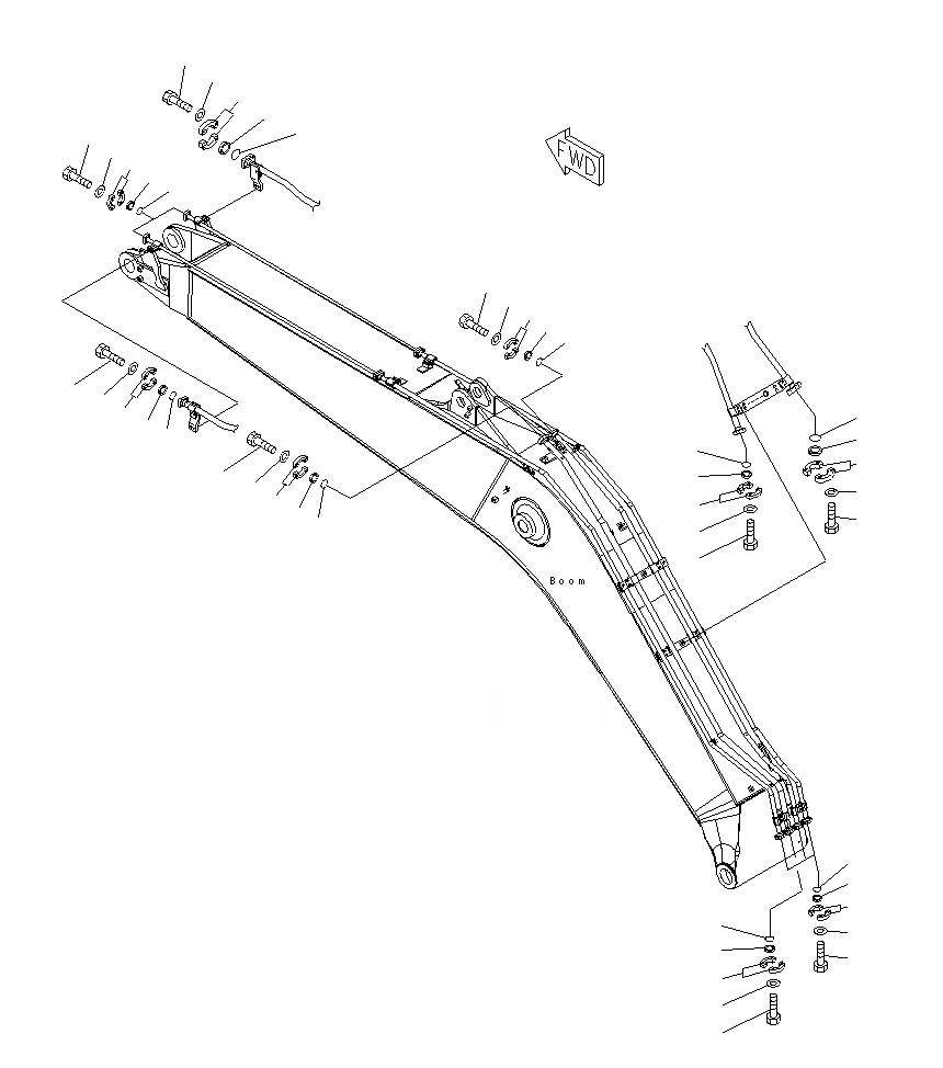 Схема запчастей Komatsu PC200-8M0 - ЭЛЕМЕНТЫ (СТРЕЛА)(ДЛЯ COMPONENT)( АКТУАТОР) W