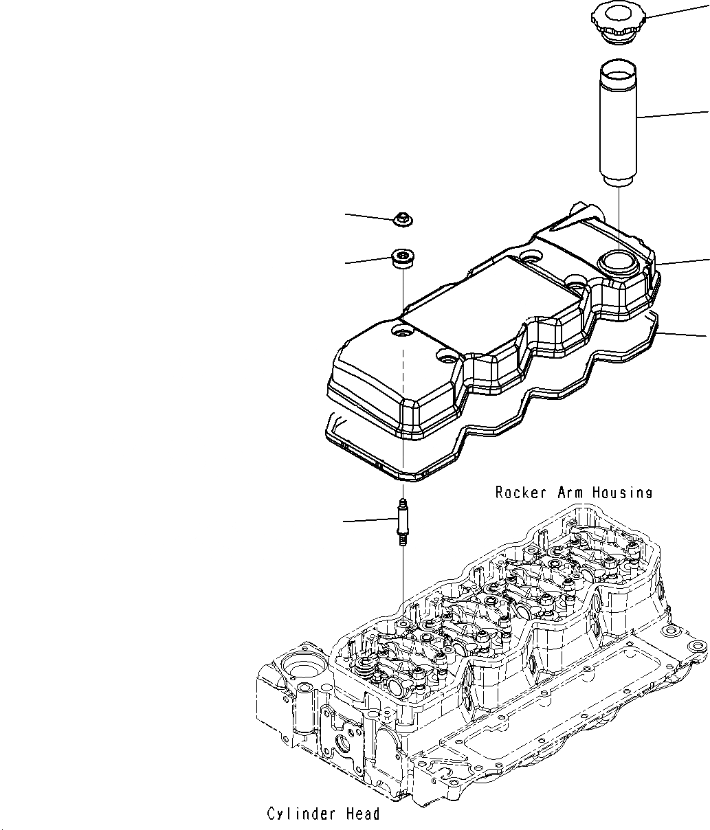 Схема запчастей Komatsu PC160LC-8 - КРЫШКА ГОЛОВКИ A