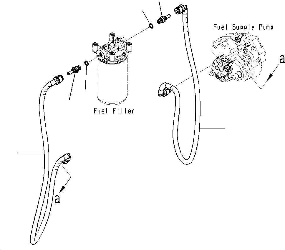Схема запчастей Komatsu PC160LC-8 - ТРУБЫ ТОПЛ. ФИЛЬТРА A