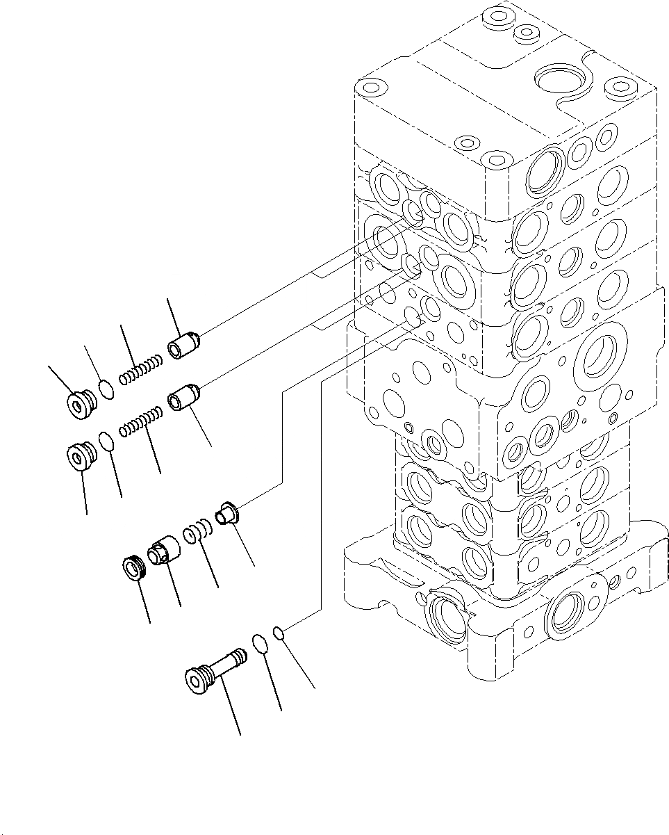Схема запчастей Komatsu PC160LC-8 - УПРАВЛЯЮЩ. КЛАПАН (ВНУТР. ЧАСТИ)(/) H