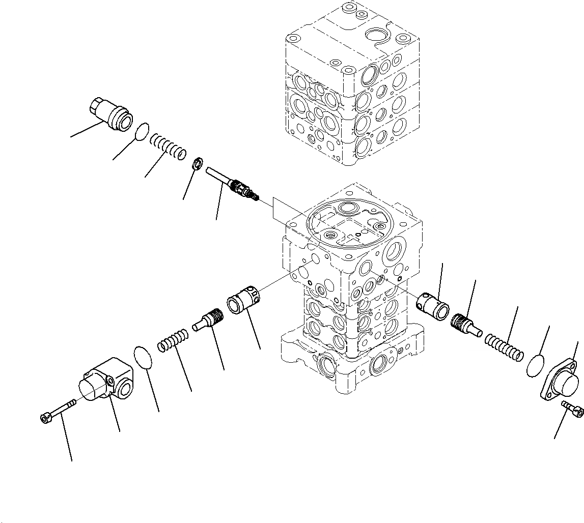 Схема запчастей Komatsu PC160LC-8 - УПРАВЛЯЮЩ. КЛАПАН (ВНУТР. ЧАСТИ)(8/) H