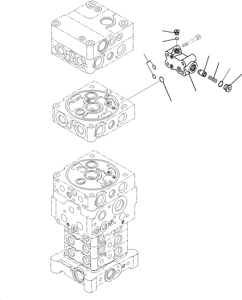 Схема запчастей Komatsu PC160LC-8 - УПРАВЛЯЮЩ. КЛАПАН (ВНУТР. ЧАСТИ)(/) H