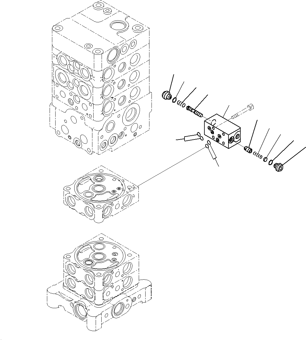 Схема запчастей Komatsu PC160LC-8 - УПРАВЛЯЮЩ. КЛАПАН (ВНУТР. ЧАСТИ)(/) H