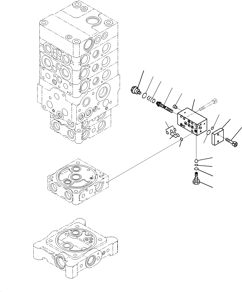 Схема запчастей Komatsu PC160LC-8 - УПРАВЛЯЮЩ. КЛАПАН (ВНУТР. ЧАСТИ)(/) H