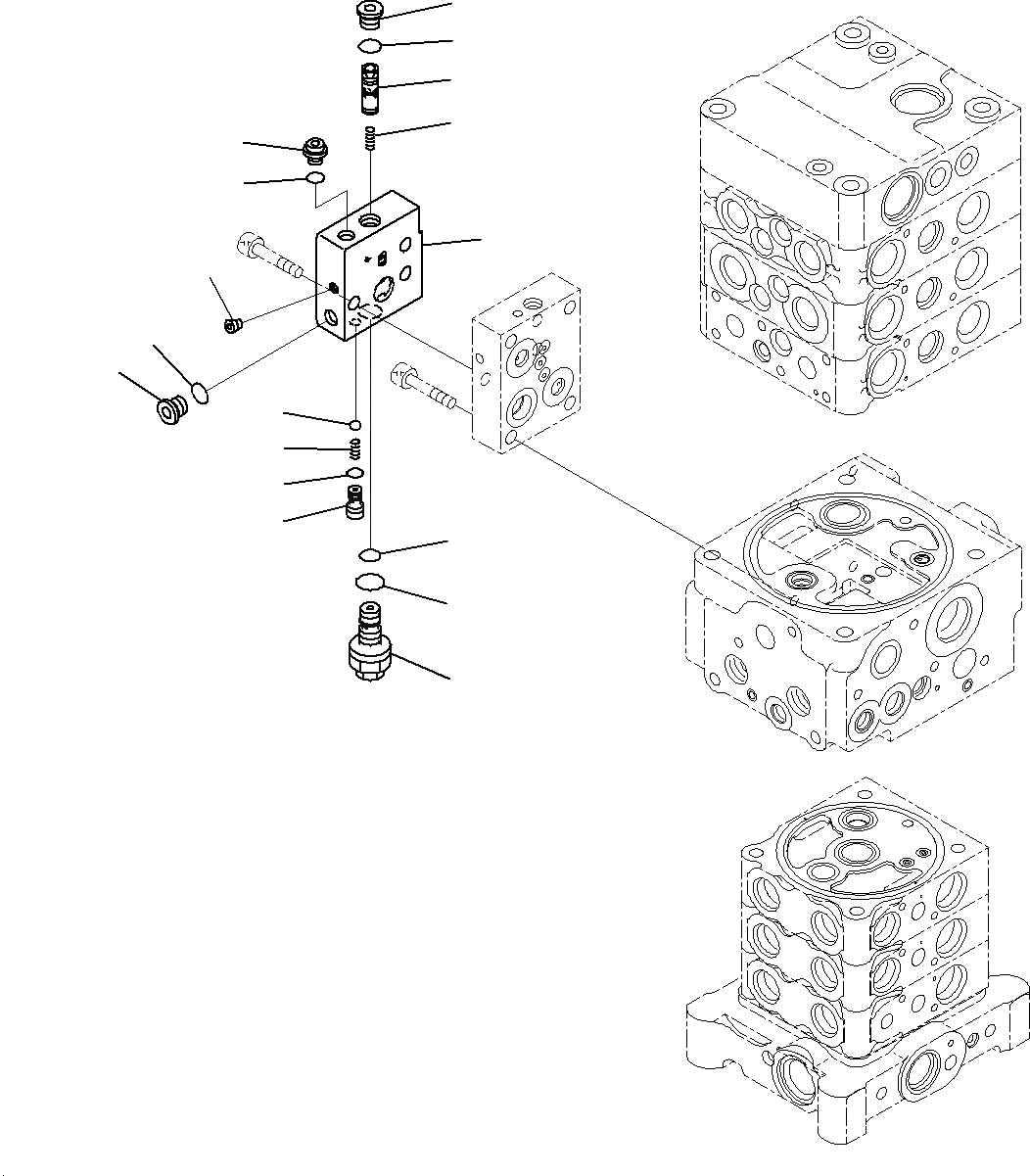 Схема запчастей Komatsu PC160LC-8 - УПРАВЛЯЮЩ. КЛАПАН (ВНУТР. ЧАСТИ)(/) H
