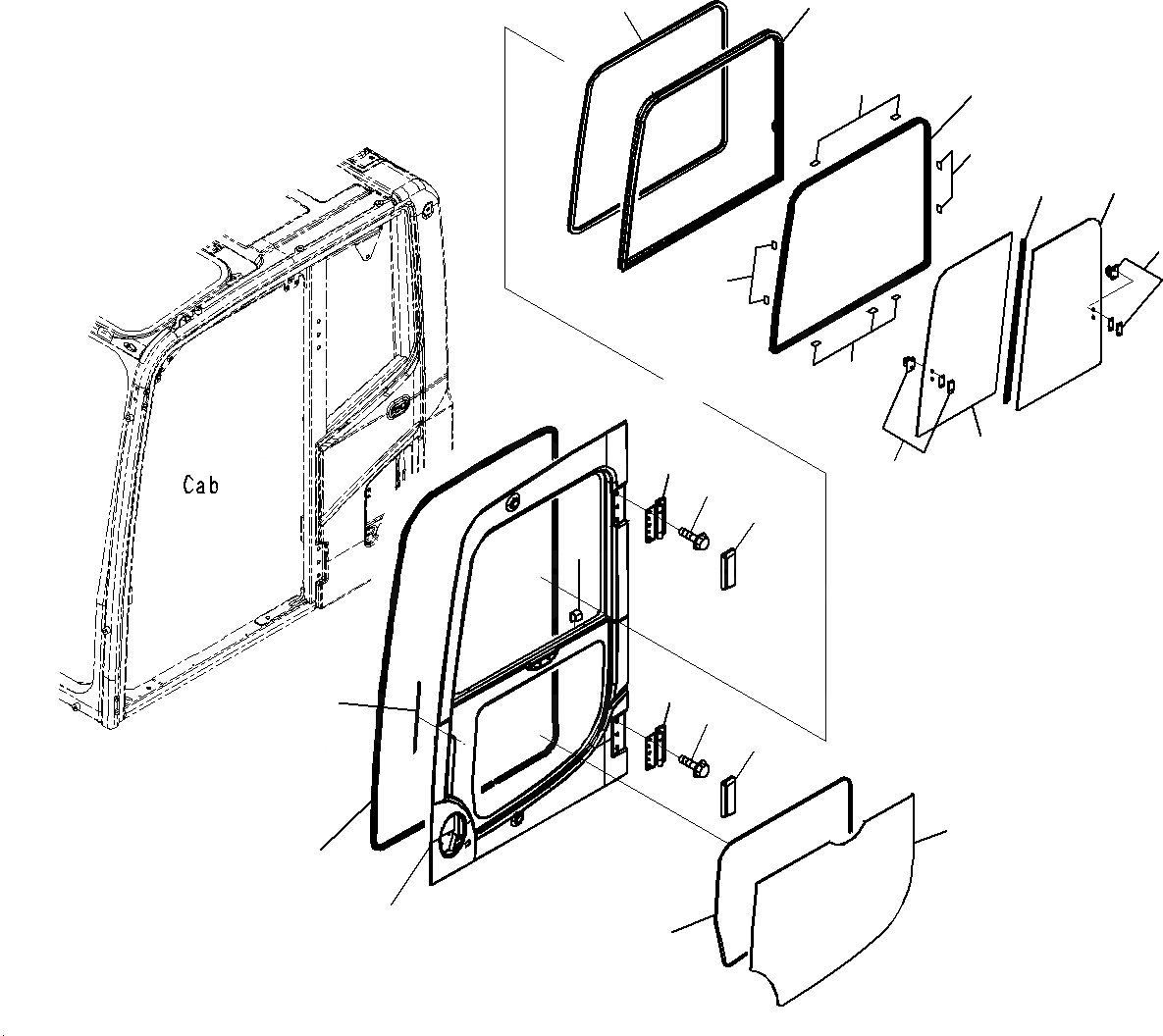 Схема запчастей Komatsu PC160LC-8 - КАБИНА (ДВЕРЬ) K