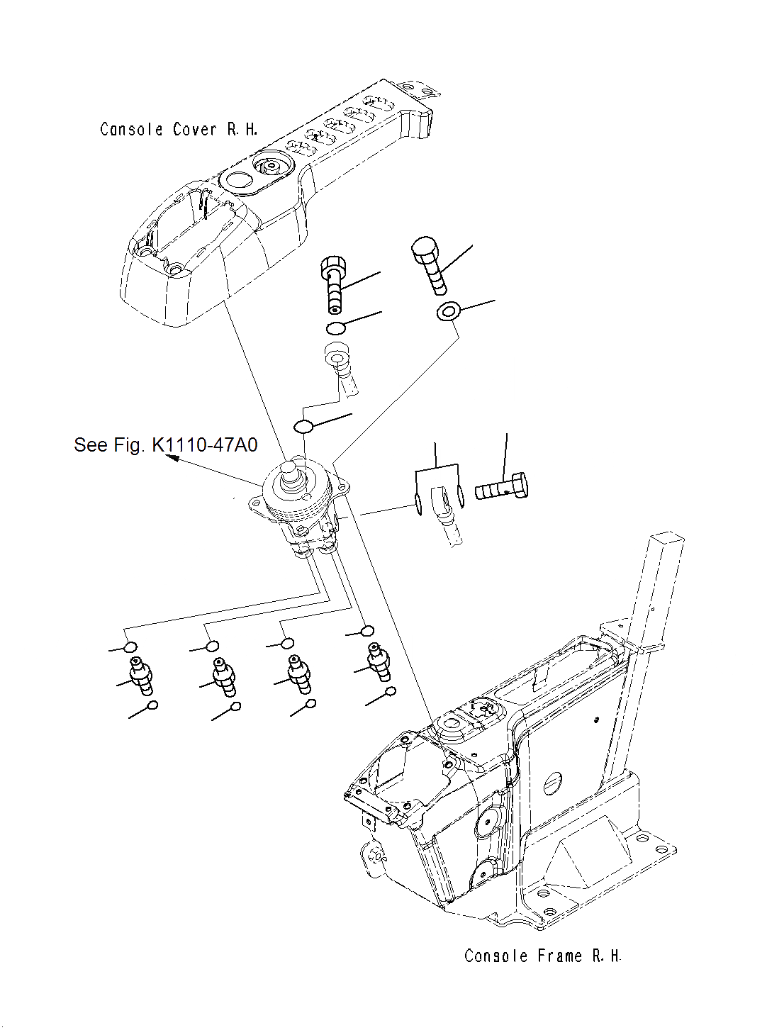 Схема запчастей Komatsu PC160LC-8 - КАБИНА (ПОЛ)(КЛАПАН, R.H) K