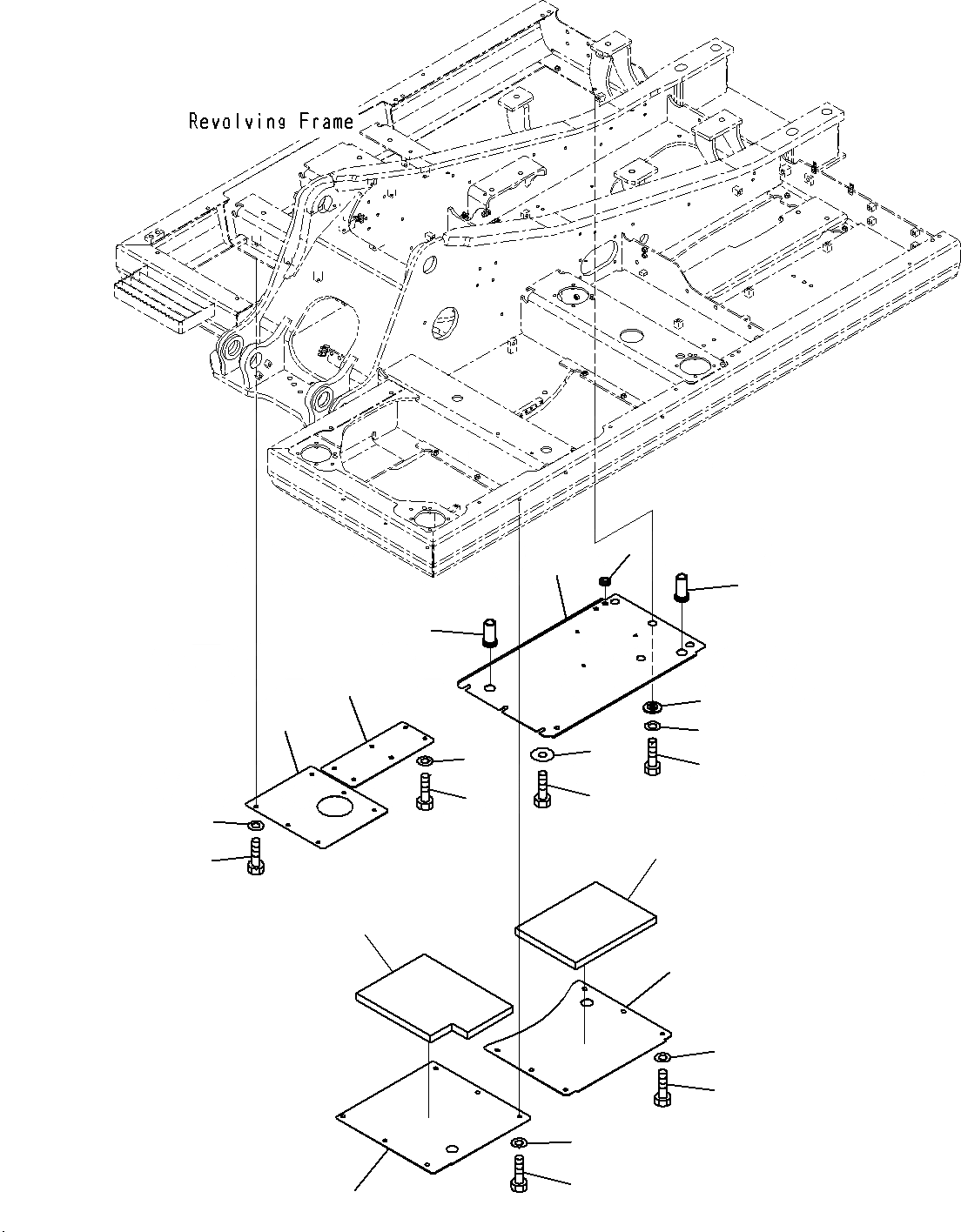 Схема запчастей Komatsu PC160LC-8 - НИЖН. КРЫШКА (/) M