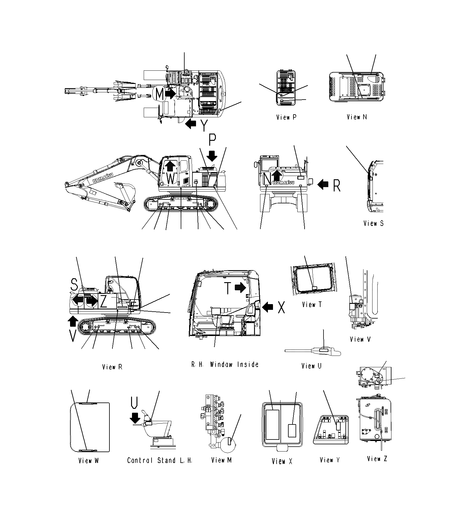 Схема запчастей Komatsu PC160LC-8 - МАРКИРОВКА U