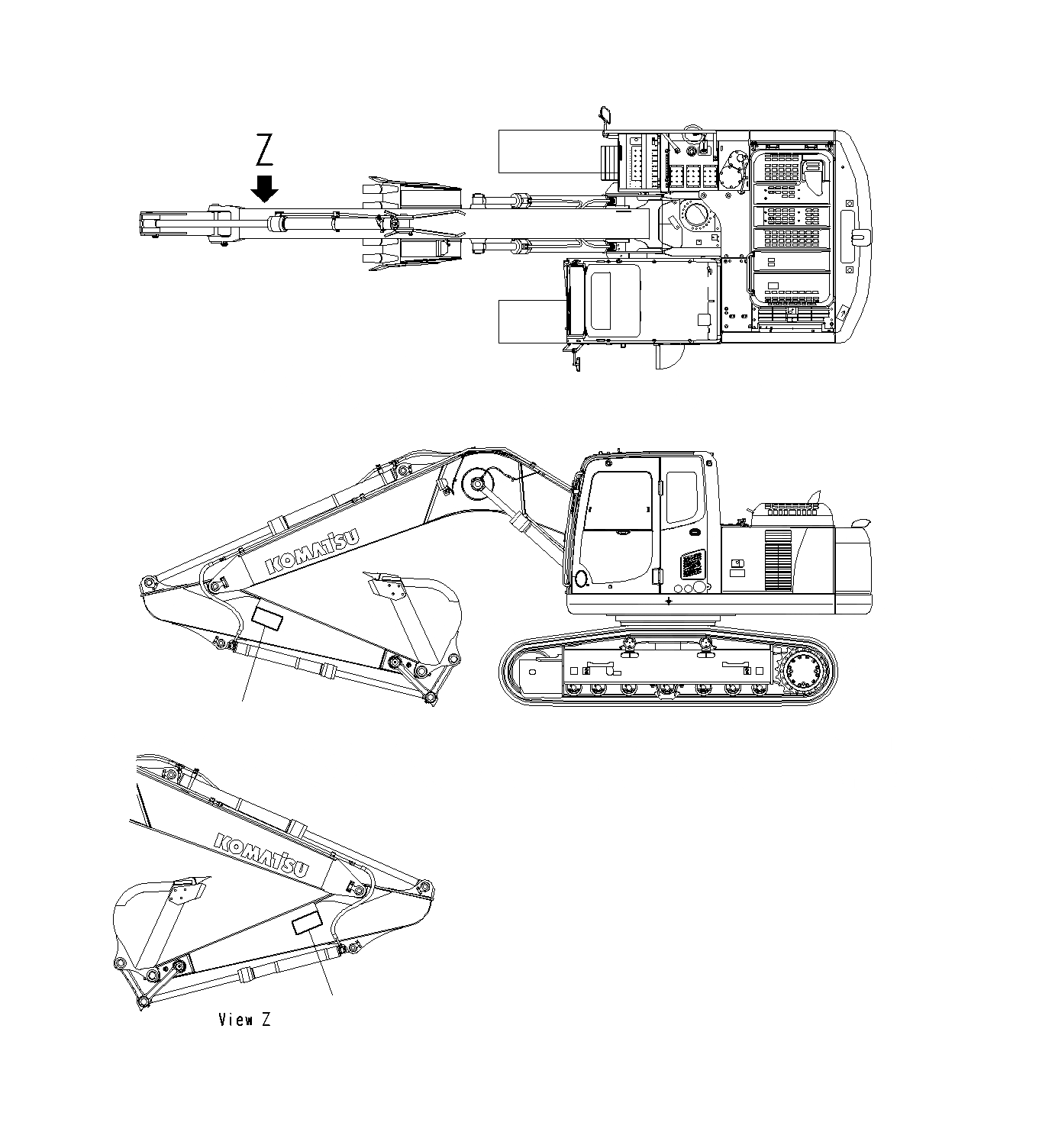 Схема запчастей Komatsu PC160LC-8 - ПРЕДУПРЕЖДАЮЩ. МАРКИРОВКА РУКОЯТЬ U