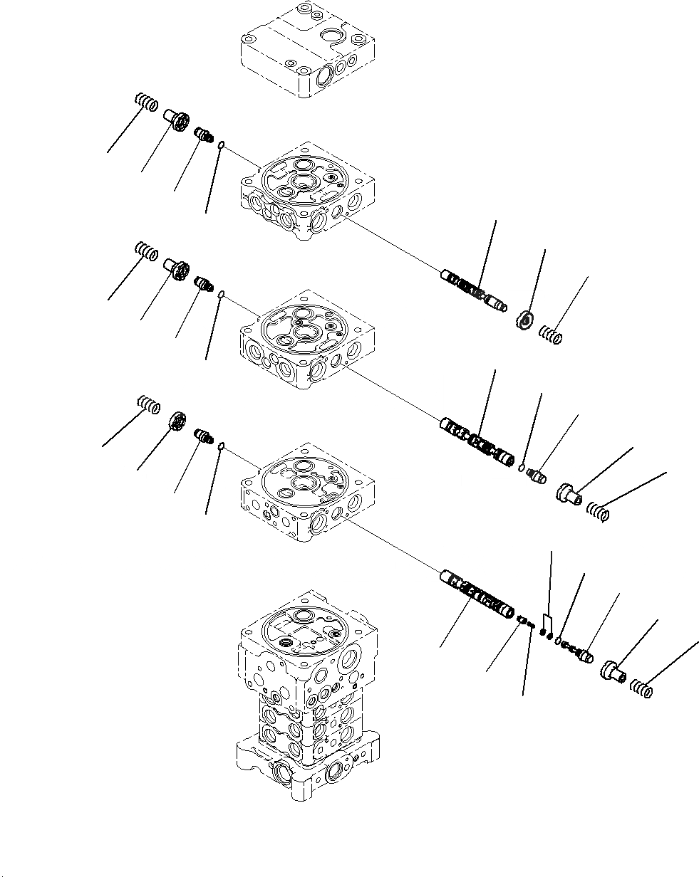 Схема запчастей Komatsu PC195LC-8 - УПРАВЛЯЮЩ. КЛАПАН ( СЕКЦ.)(ВНУТР. ЧАСТИ)(/) H