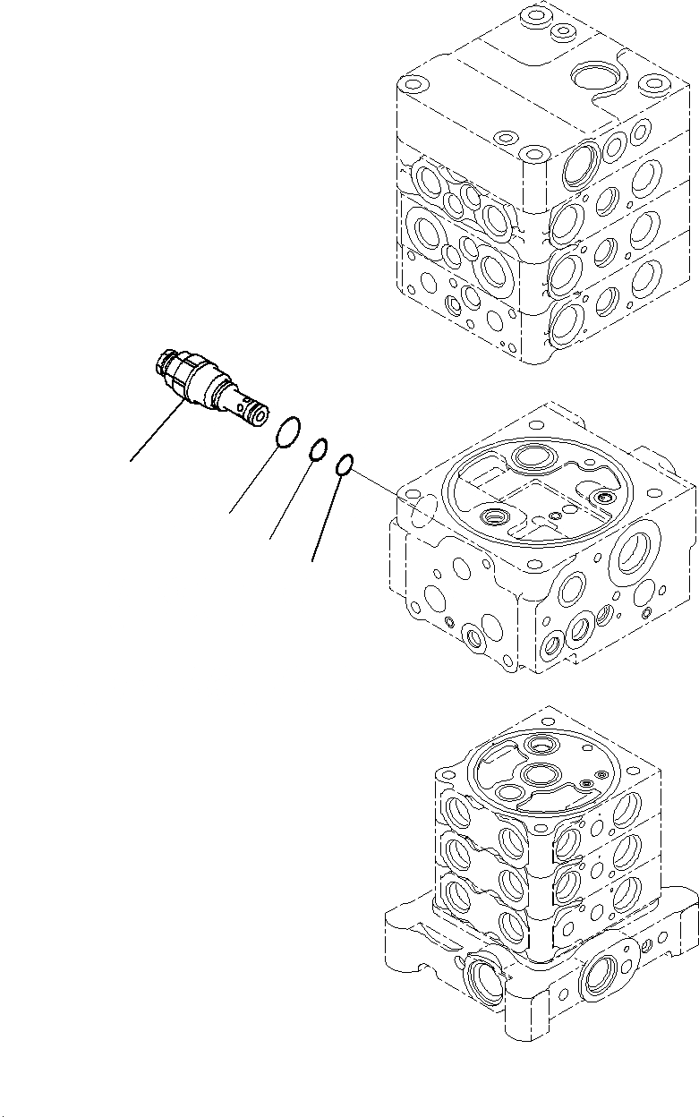Схема запчастей Komatsu PC195LC-8 - УПРАВЛЯЮЩ. КЛАПАН ( СЕКЦ.)(ВНУТР. ЧАСТИ)(/) H