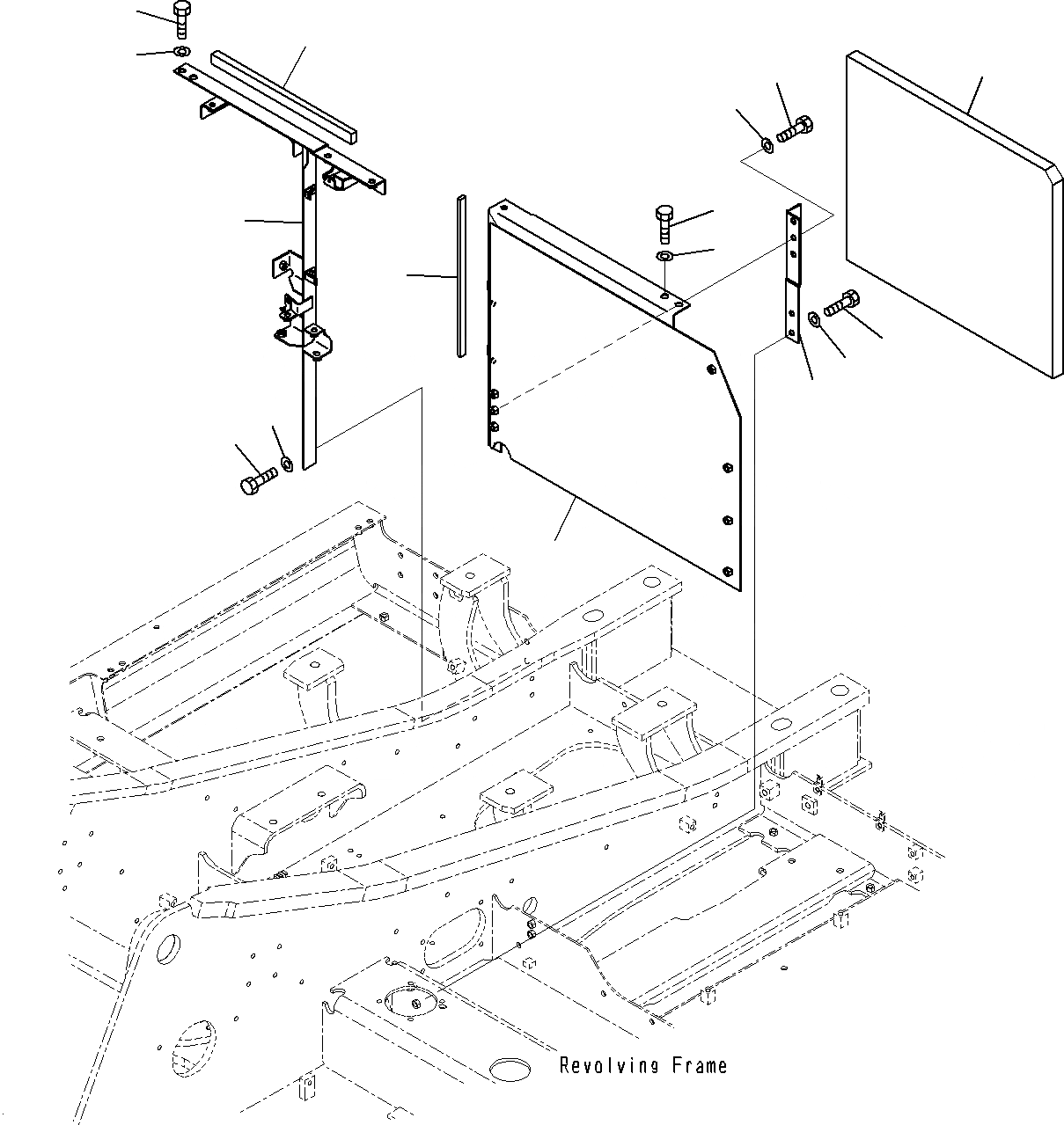 Схема запчастей Komatsu PC195LC-8 - РАМА M