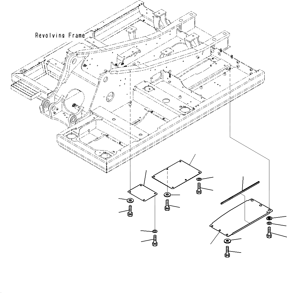 Схема запчастей Komatsu PC195LC-8 - НИЖН. КРЫШКА (/) M