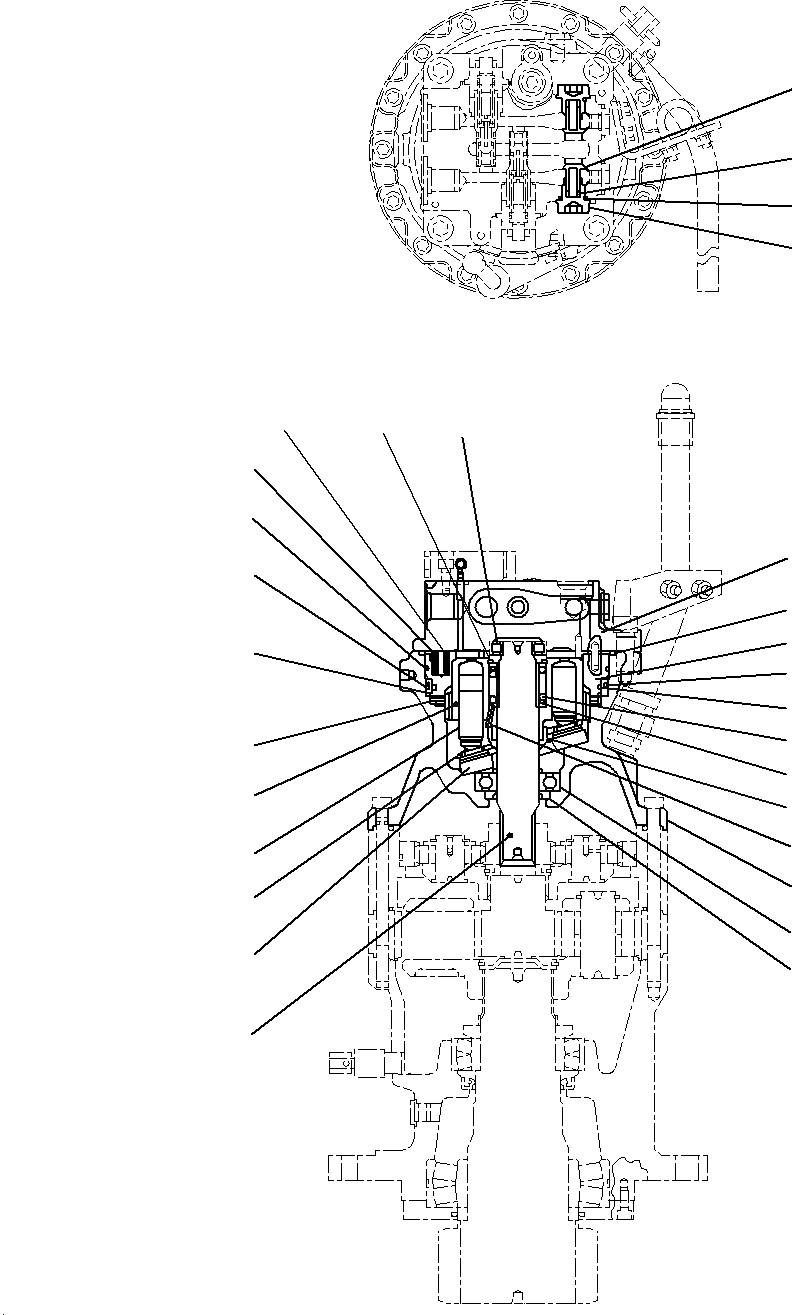 Схема запчастей Komatsu PC195LC-8 - МЕХАНИЗМ ПОВОРОТА И МОТОР (ВНУТР. ЧАСТИ)(/8) NO