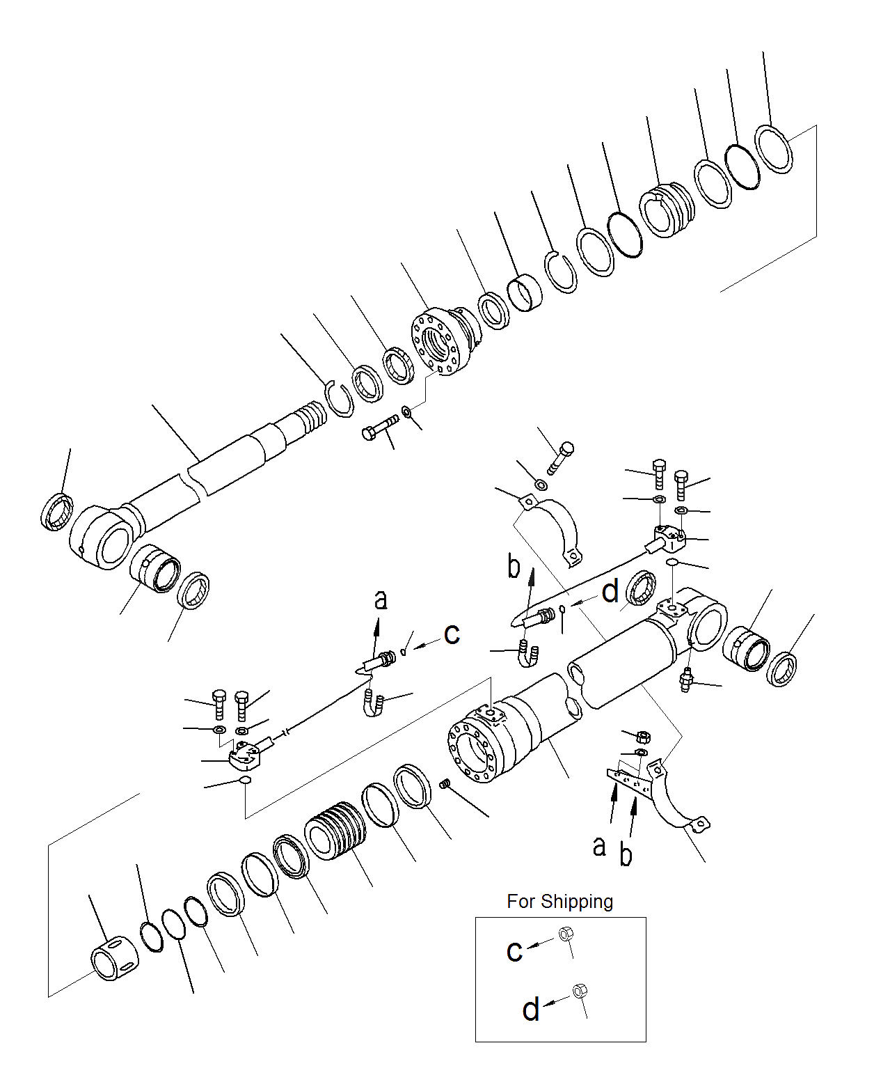 Схема запчастей Komatsu PC195LC-8 - ЦИЛИНДР СТРЕЛЫ, L.H ( ЧАС.)(ВНУТР. ЧАСТИ)(J-J9) T