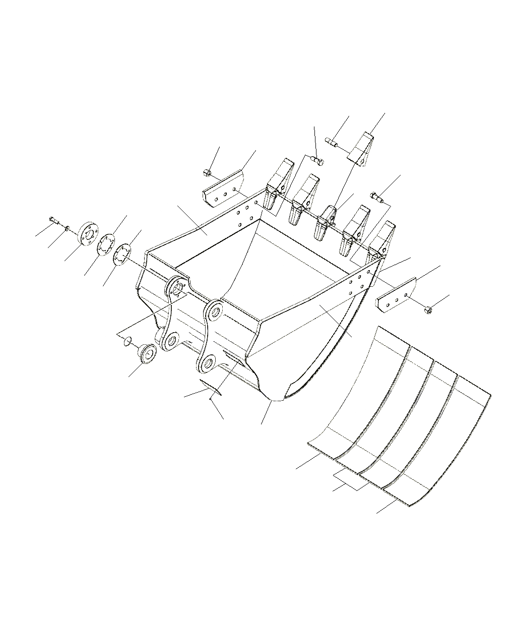 Схема запчастей Komatsu PC195LC-8 - КОВШ .9M ME T