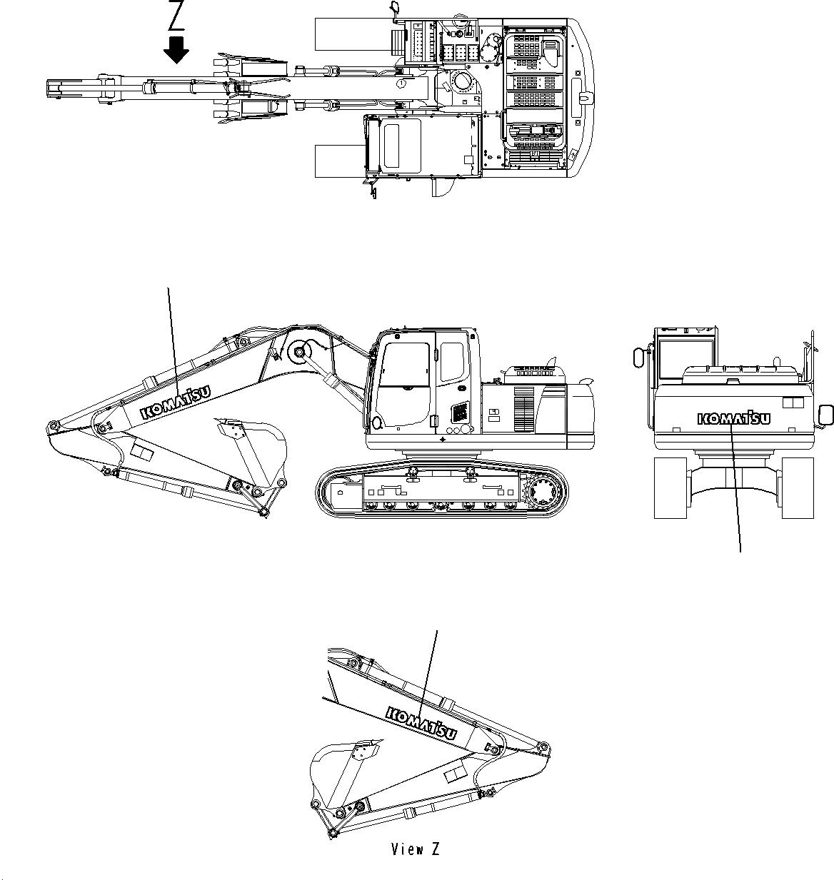 Схема запчастей Komatsu PC195LC-8 - KOMATSU ЛОГОТИП U