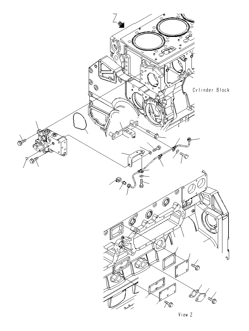 Схема запчастей Komatsu PC1250SP-8R - ЭЛЕМЕНТЫ БЛОКА ЦИЛИНДРОВ (/)(HARD ВОДН. AREA)(СМАЗ. ФИТТИНГ ТРУБКА) A