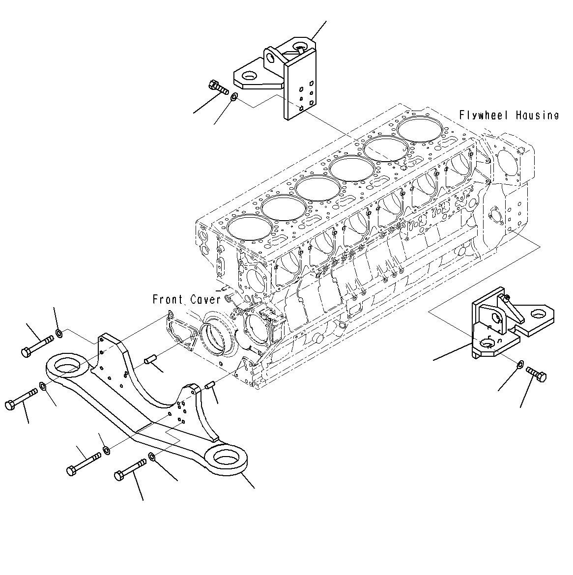 Схема запчастей Komatsu PC1250SP-8R - КРЕПЛЕНИЕ ДВИГАТЕЛЯ (RUST PREВЕНТИЛЯТОРION TREATMENT) A