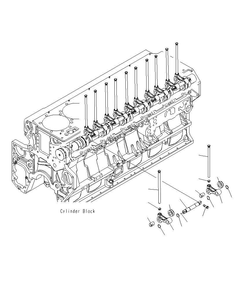 Схема запчастей Komatsu PC1250SP-8R - ТОЛКАТЕЛЬ КЛАПАНА И PUSH ROD A