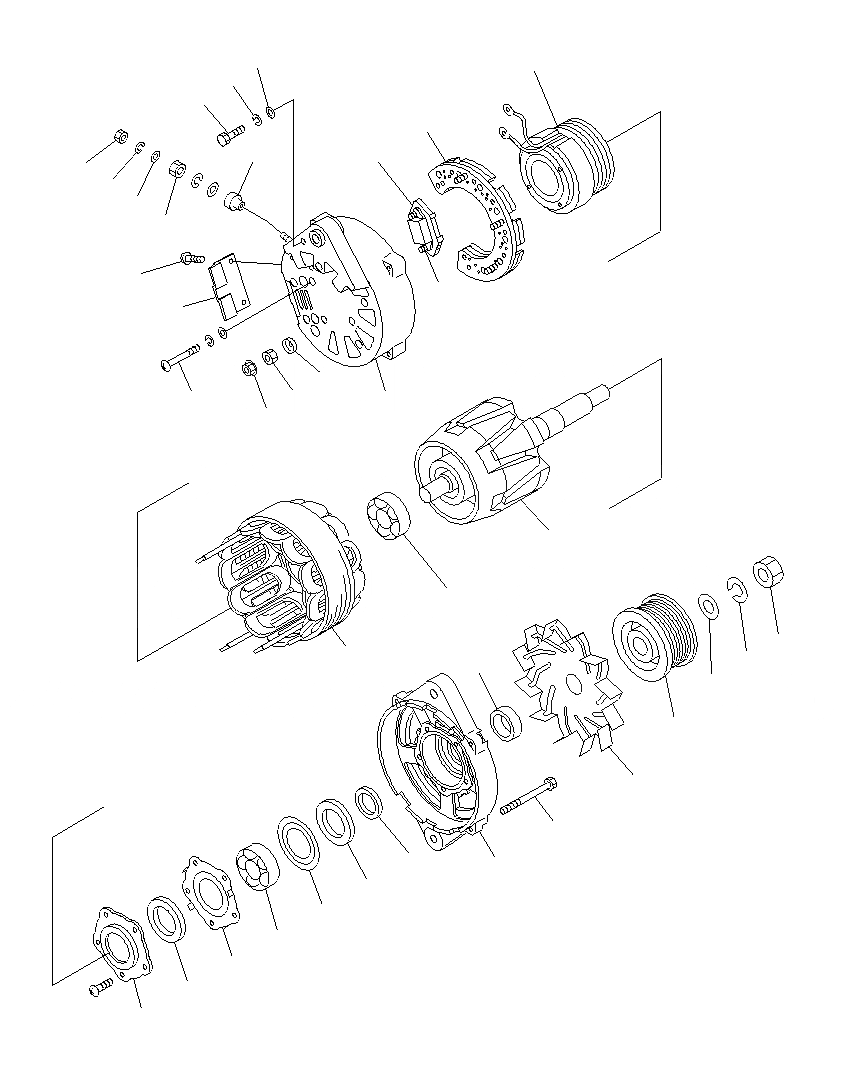 Схема запчастей Komatsu PC1250SP-8R - ГЕНЕРАТОР (9AMP)(ВНУТР. ЧАСТИ)(9-9) A