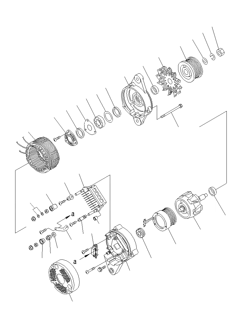 Схема запчастей Komatsu PC1250SP-8R - ГЕНЕРАТОР (AMP)(ВНУТР. ЧАСТИ)(9-7) A