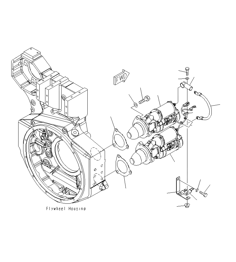 Схема запчастей Komatsu PC1250SP-8R - КРЕПЛЕНИЕ СТАРТЕРА (KW) A