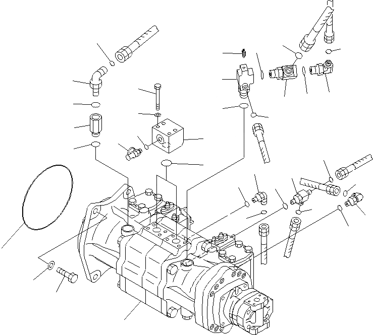 Схема запчастей Komatsu PC1250SP-8R - NO. НАСОС (СОЕДИНИТ. ЧАСТИ) H