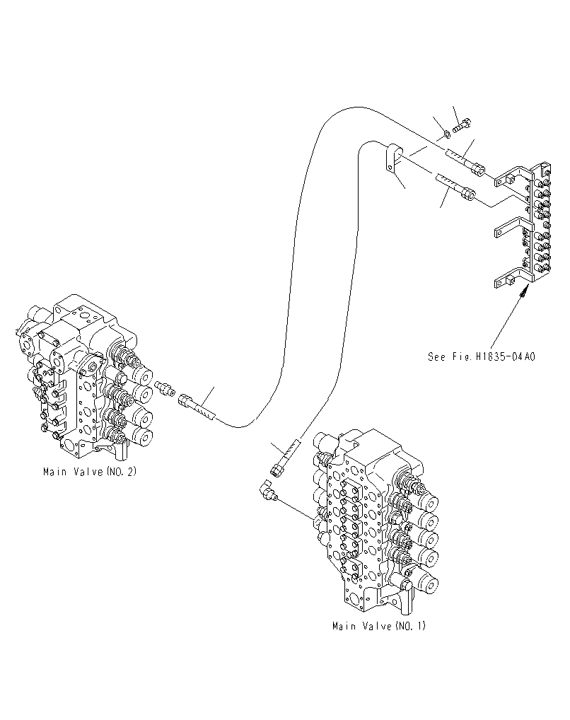 Схема запчастей Komatsu PC1250SP-8R - PPC ЛИНИЯ ХОДА H