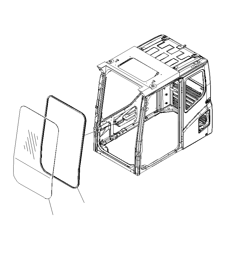 Схема запчастей Komatsu PC1250SP-8R - КАБИНА (ПЕРЕДН. ОКНА)(КАРЬЕРН СПЕЦ-Я) K