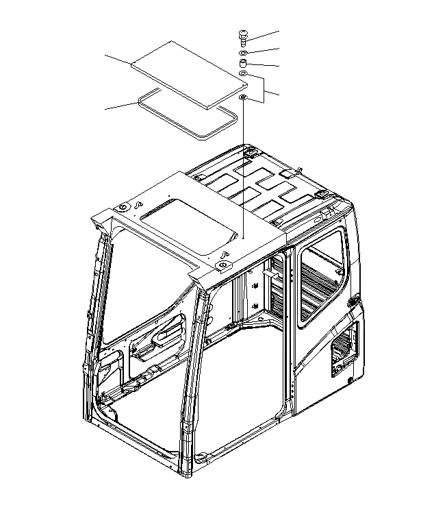 Схема запчастей Komatsu PC1250SP-8R - КАБИНА (ОКНО В КРЫШЕ)(КАРЬЕРН СПЕЦ-Я) K